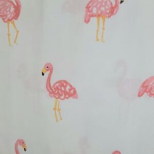 Pillowfort White Fabric with Flamingo Design